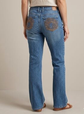 Disney Parks Women's House Of Mickey Embroidered Jeans Medium Wash Size 8‎
